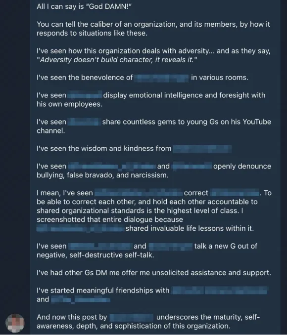 Member testimonial
