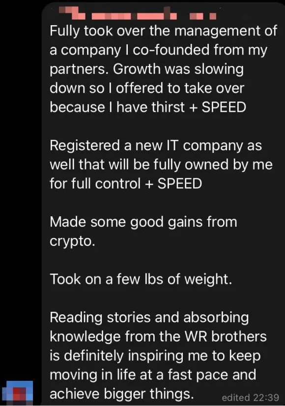Member testimonial